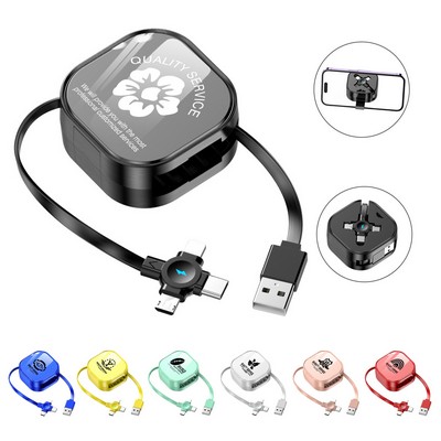 Retractable Phone Holder And 3-In-1 Data Cable