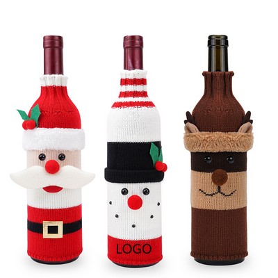 Christmas Day Decoration Knitted Wine Bottle Cover