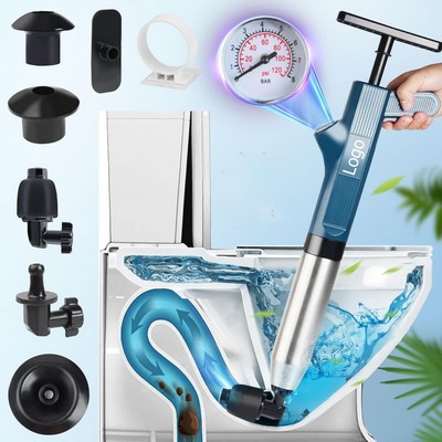 Toilet Plunger Set Drain Clog Remover Tools High Pressure Air Drain Blaster