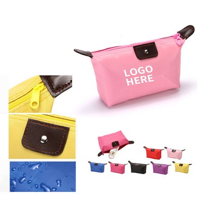 Nylon Pleated Cosmetic Pouch