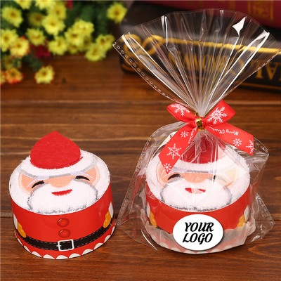 Foldable Santa Claus Christmas-themed Towel Gift