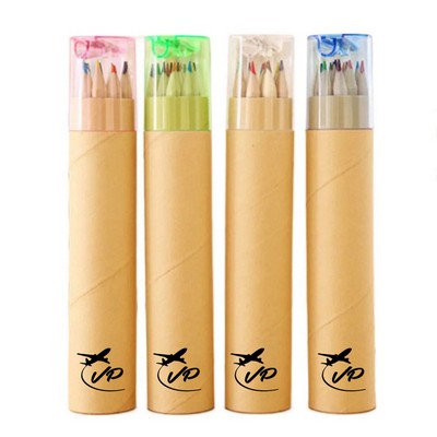 12 Colored Long Pencil Set With Sharpeners