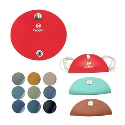 Leather Charging Cord Organizer With Snap Button