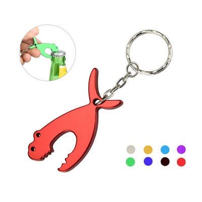 Shark-Shaped Aluminum Bottle Opener Keyring