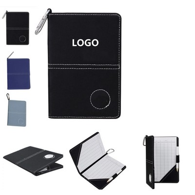 PU Leather Golf Scorecard Book with Pencil Holder