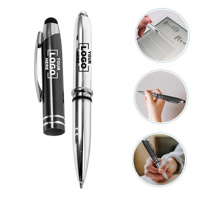 New Business Wholesale Student Stationery LED Light Three-in-one Logo Plastic Pen