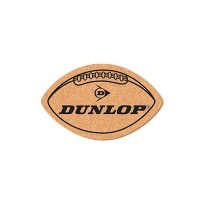 Coaster - 4 1/4" x 5 1/4" Football Shape Cork Coasters