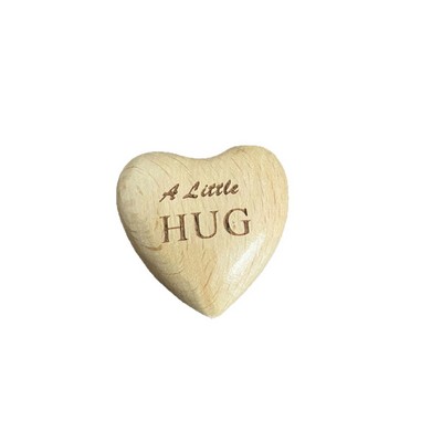 Natural Beech Wood Heart Palm Stone Handcrafted Wooden Heart Fidget Toy Nordic Style Solid Wood