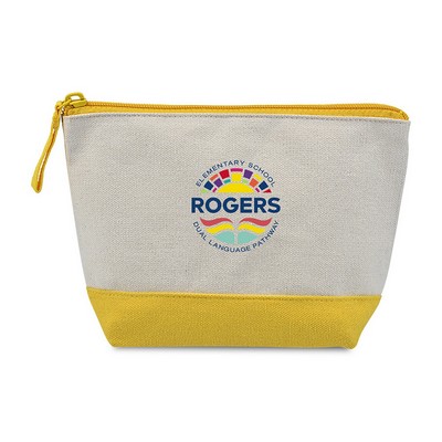 Canvas Zippered Pouch - Yellow