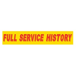 "FULL SERVICE HISTORY" Red/Yellow Rectangle Slogan Vinyl Sticker