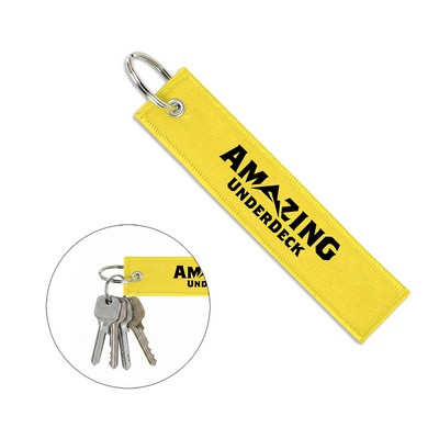 Woven Luggage Tag With Keyring