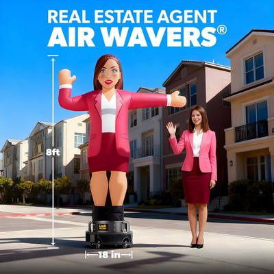 Custom Real Estate Agent Woman Air Waver w/ Standard Blower