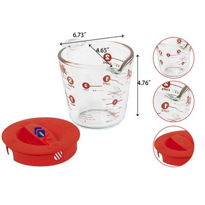 2-Cup Glass Measuring Cup with Lid