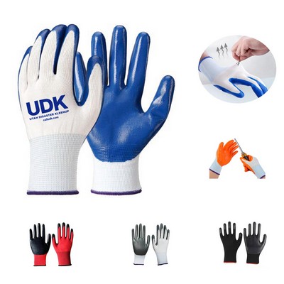 Blue Nitrile Work Gloves