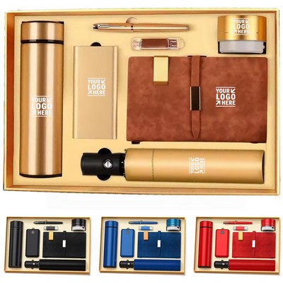 7-in-1 Suede Leather Tech & Outdoor Business Gift Set