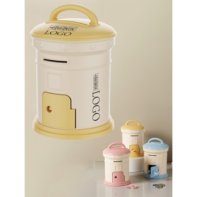 Cute Mailbox Coin Bank With Lock And Key For Kids