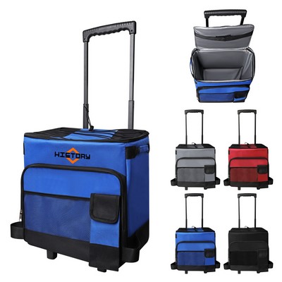 Collapsible Rolling Insulated Cooler Bag Cart W/ Wheels