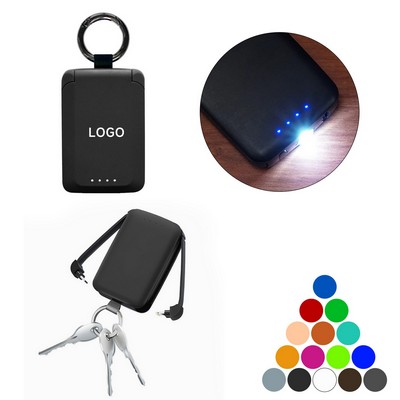 2000mAh Keychain Power Bank w/Flashlight