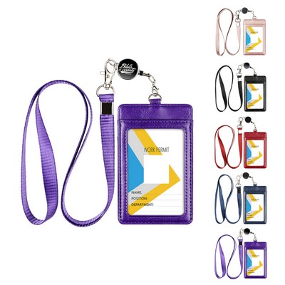 PU Leather ID Badge Holder