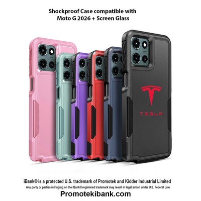iBank ® Shockproof Case + Screen Glass compatible with Moto G 2026