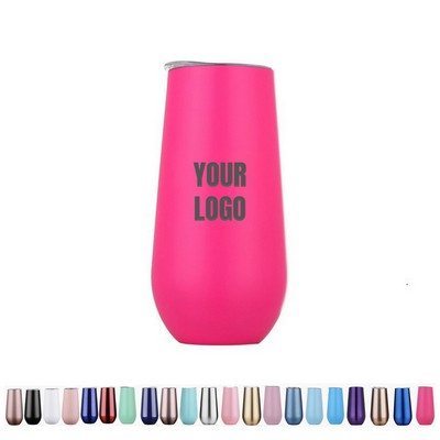 6oz Stainless Steel Wine Tumbler – Custom Logo Eggshell Cup