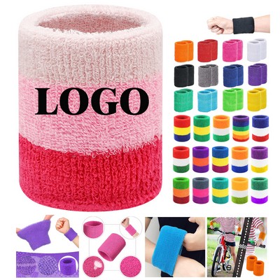 Elastic Terry Cloth Athletic Sweatband Wristband