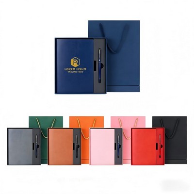 Deluxe A5 PU Leather Journal & Pen Gift Set