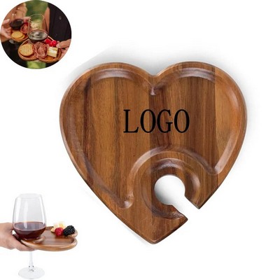 Heart Shaped Wine Appetizer Trays