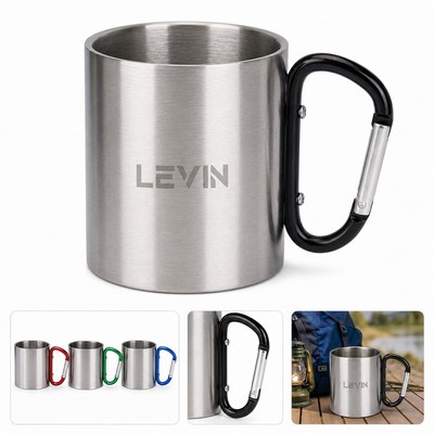 Double-Wall Stainless Steel Carabiner Mug