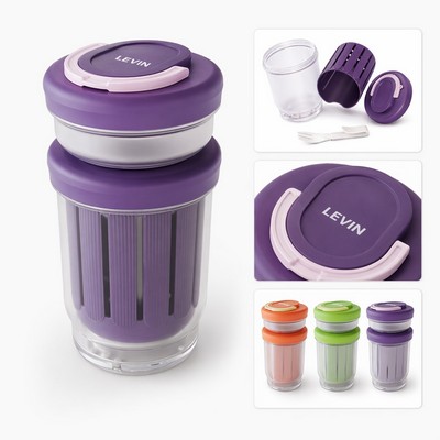 Stackable Salad Cup with Topping Bowl
