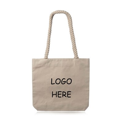 Pristine Cove Canvas Tote with Rope Handles