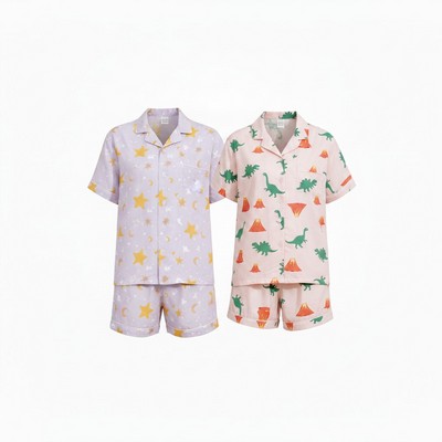 Custom Short Sleeve Cotton Pajamas Set