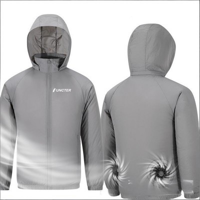 Unisex Fan-Cooled Air Conditioned Jacket, 7 Sizes, With Removable Hood