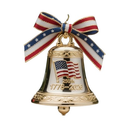 USA 250th Anniversary Metal Bell Ornament - 3D Commemorative Patriotic Car Hanging Decor