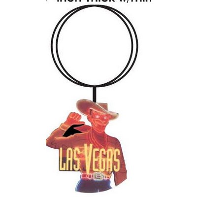 Vegas Vic Neon Cowboy Key Chain w/Clear Mirrored Back (8 Square Inch)