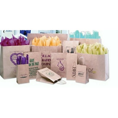 Short Run Natural Kraft Paper Shopping Bag (5 1/4"x3 1/4"x8 1/2")