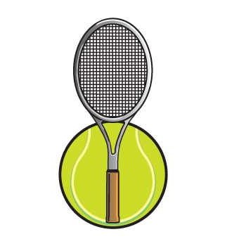 Tennis Ball And Racket Promotional Magnet w/ Strip Magnet (2 Square Inch)