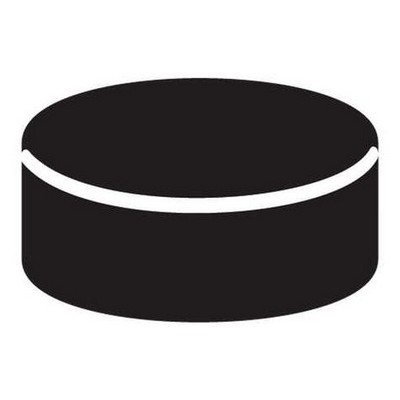Hockey Puck Promotional Magnet w/ Strip Magnet (2 Square Inch)