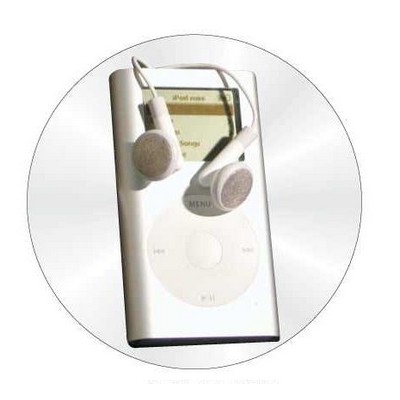 Mp3 Player Round Metal Photo Magnet (2 1/2")