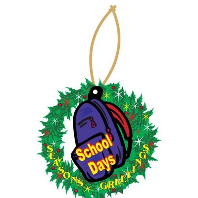 School Days Backpack Wreath Ornament w/ Mirrored Back (2 Square Inch)