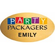 Screen Printed Gold or Silver Aluminum Metal Badge Oval (2 1/2" x 1 3/8")
