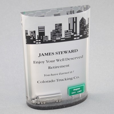 Acrylic Half Oval 1 Award (5"x 7"x 1-1/2")