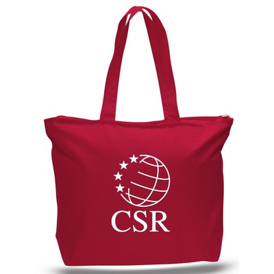 Heavy Jumbo Red Canvas Tote--20x15x5--1-Color Imprint