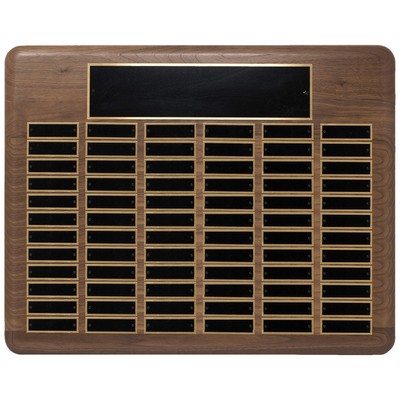 Solid Walnut Perpetual Plaque, 22 x 30", 80 plates