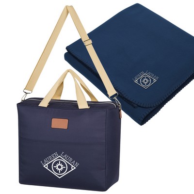 Hefty Cooler Bag With Fleece Blanket