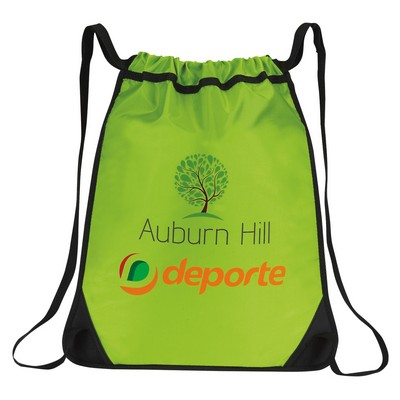 Rugged Drawstring Backpack with Zipper Pocket