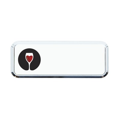 Plastic Framed Badges Rounded Corners - No Personalization 1"X3" (UV Inkjet)
