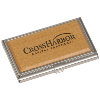 Metal/Wood Business Card Holder