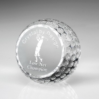 Flat-Front Crystal Golf Ball (2 1/4"x2 1/4"x2")