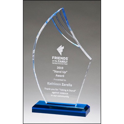 Flame Series Clear Acrylic Award w/Blue Accents (4.25"x 7.75")
